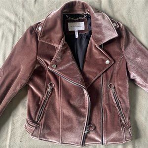 Pink Suede Bomber Jacket